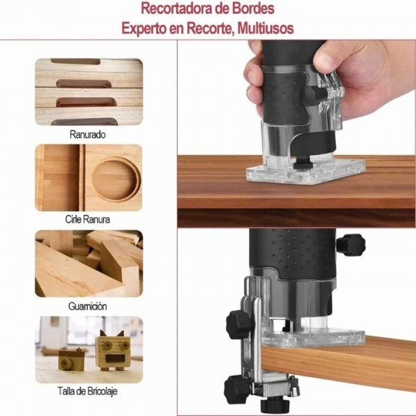 30000RPM Compact Router Tool for Wood Edge Trimming