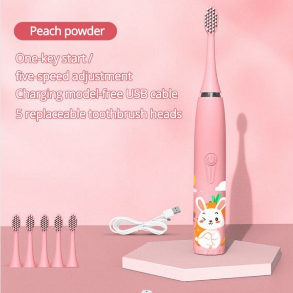 Kids USB Rechargeable Electric Toothbrush IPX6 Waterproof