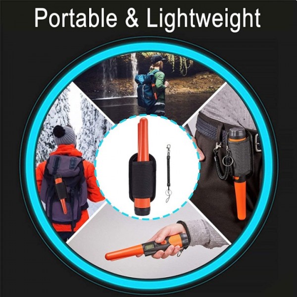 Protable Metal Detector with LED Display Waterproof 3 Modes for Outdoors