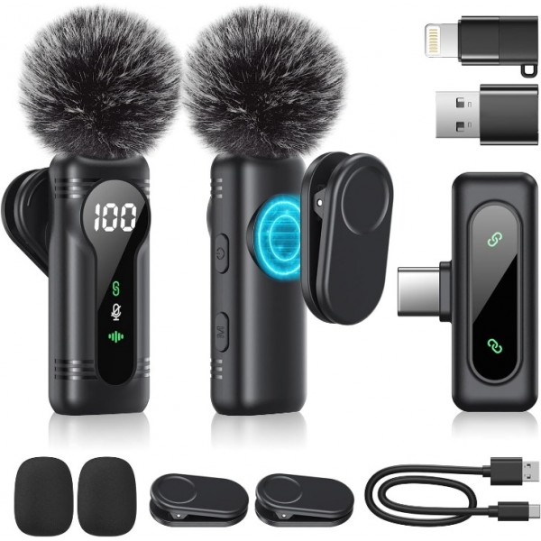 Wireless Lavalier Microphone with Magnetic Clip