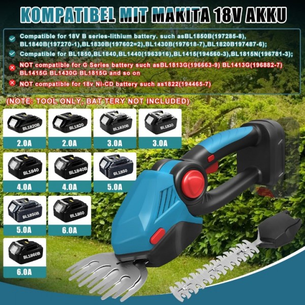 Cordless Hedge Trimmer with Adjustable Blade Angles 