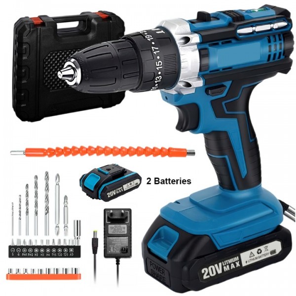 Cordless Impact Drill 50N.m Metal Chuck LED Light