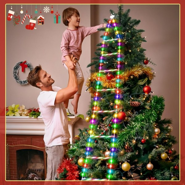 3M Santa Ladder Christmas Lights with 8 Modes and Timer