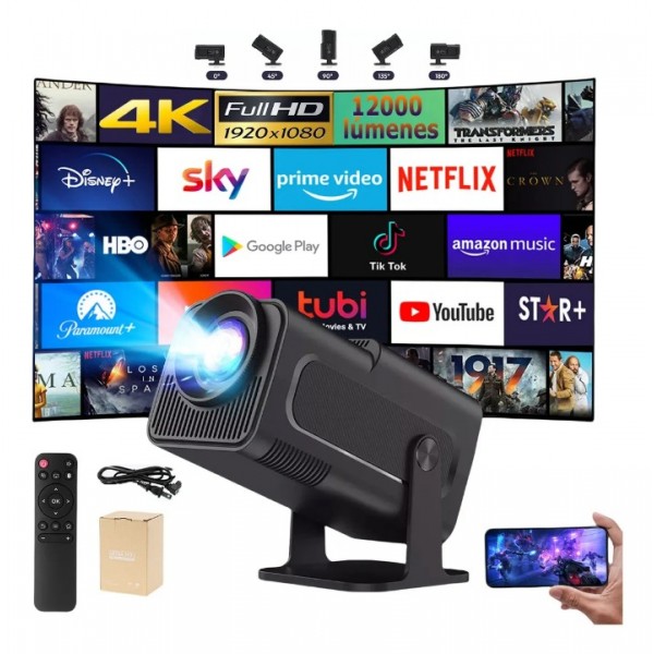 Projektor 1080P Full HD 4K UHD Integriertes Androi...