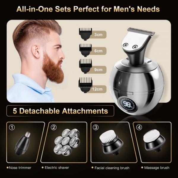 7-head waterproof hair clipper grooming kit