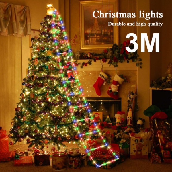 3M Santa Ladder Christmas Lights with 8 Modes and Timer