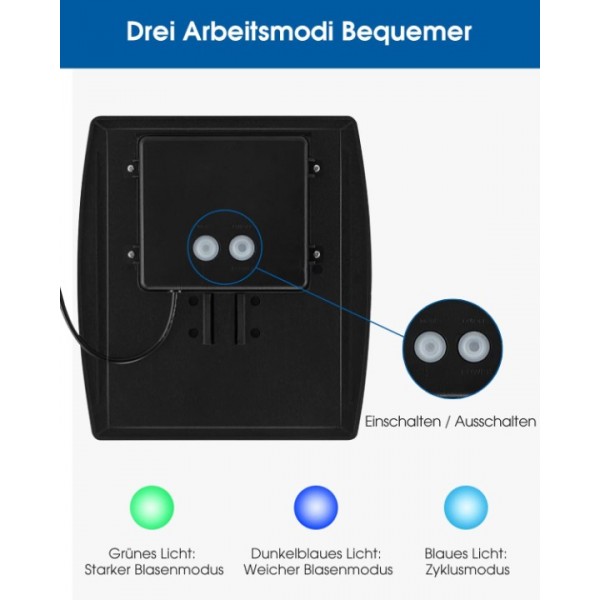 Solar Teichbelüfter Set, 2,5W 120l/h Gartenteich Pumpe Belüftung,Sauerstoffpumpe
