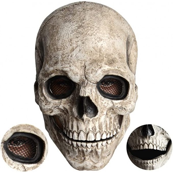 Realistic Skull Mask Latex with Moving Jaw for Halloween Cosplay