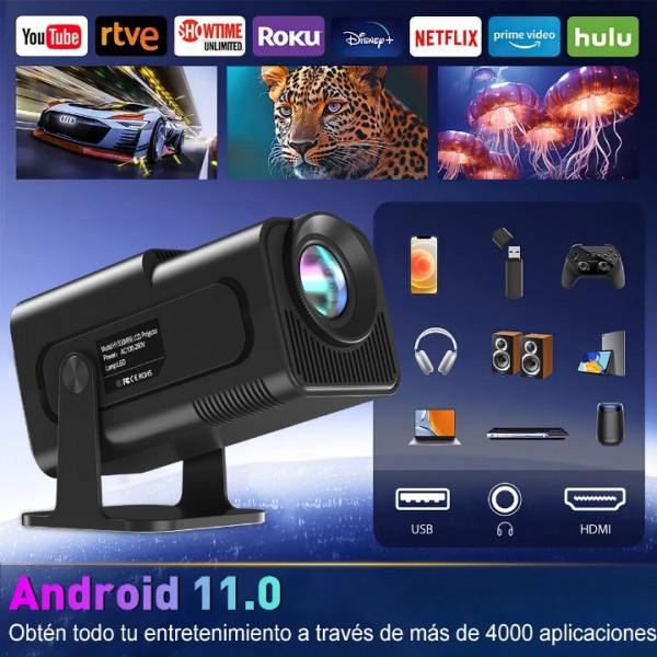 Mini Projector 1080P Full HD 4K UHD with WiFi and Bluetooth