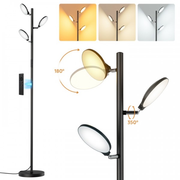 LED Tree Floor Lamp Modern Dimmable Standing Lamp ...