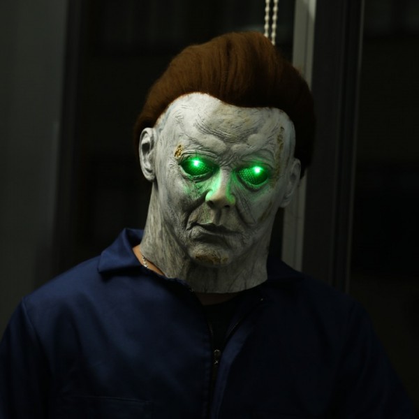 Scary Michael Myers LED Halloween Mask with Alpaca Wig