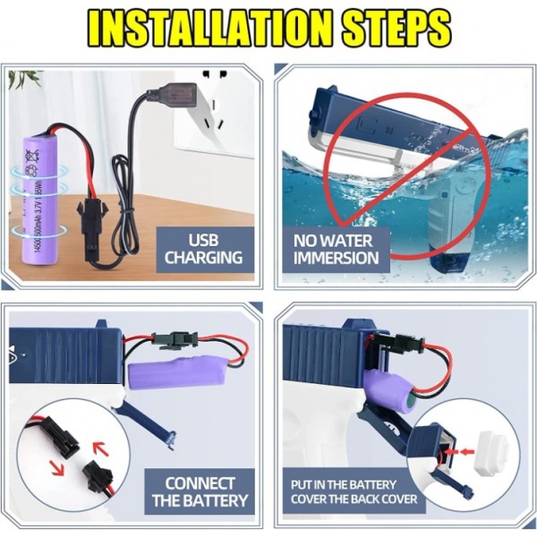 58CC Electric Water Gun - One-Touch Automatic Water Spray Gun for Summer Pool, Beach & Outdoor Party Fun