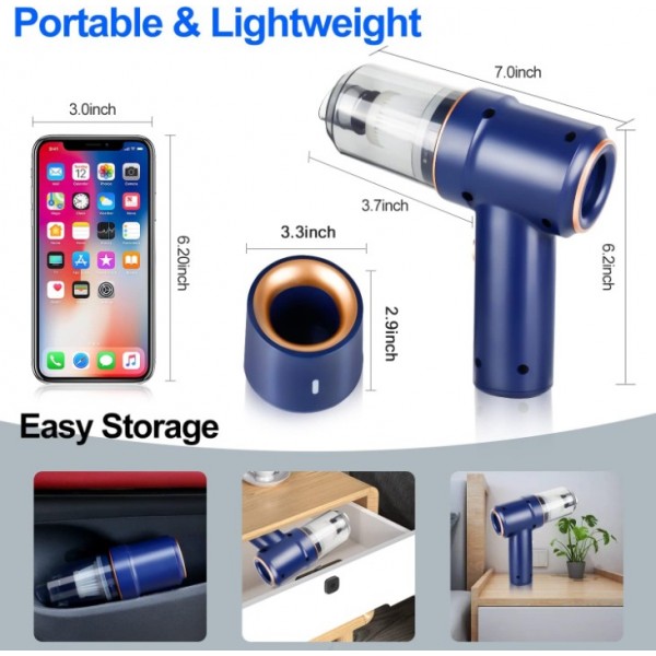 Cordless Electric Air Duster Blower Vacuum Cleaner For Car PC Laptop Console New