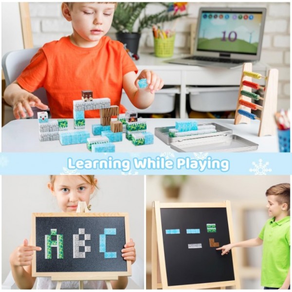 45 PCS Magnetic Block Toys with Iron Box