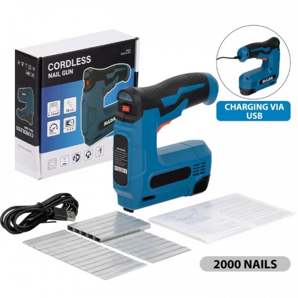 Cordless Electric Nail Gun with 2000mAh Battery an...