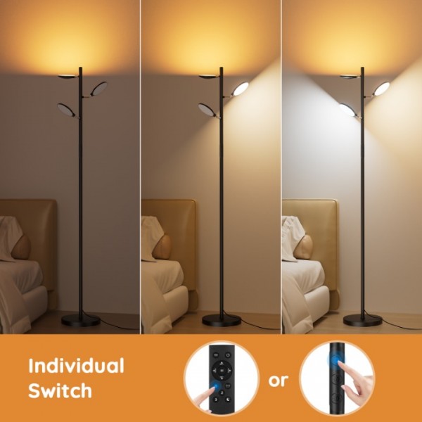 LED Tree Floor Lamp Modern Dimmable Standing Lamp with Remote Touch Control
