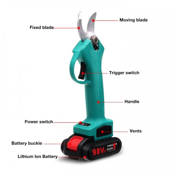 Cordless Electric Power Pruning Shears for Tree Trimming Branch Cutter
