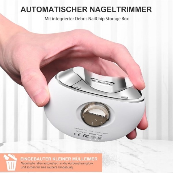Electric Nail Clipper with Storage Box Rechargeable 3 Speed Trimmer