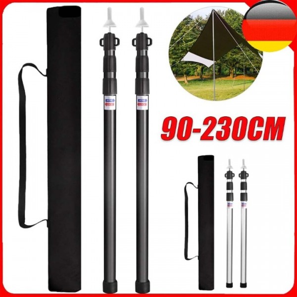 2x Alu-Teleskopstangen 230cm für Zelt & Tarp ...