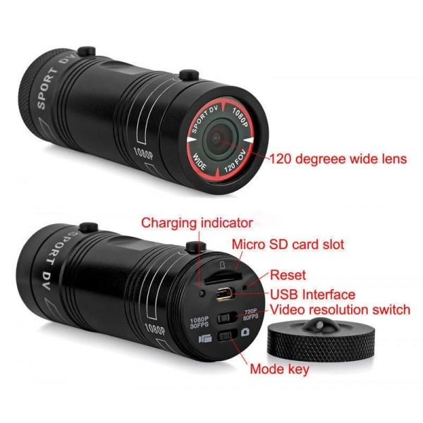 HD Wireless Helmet HandleBar Camera