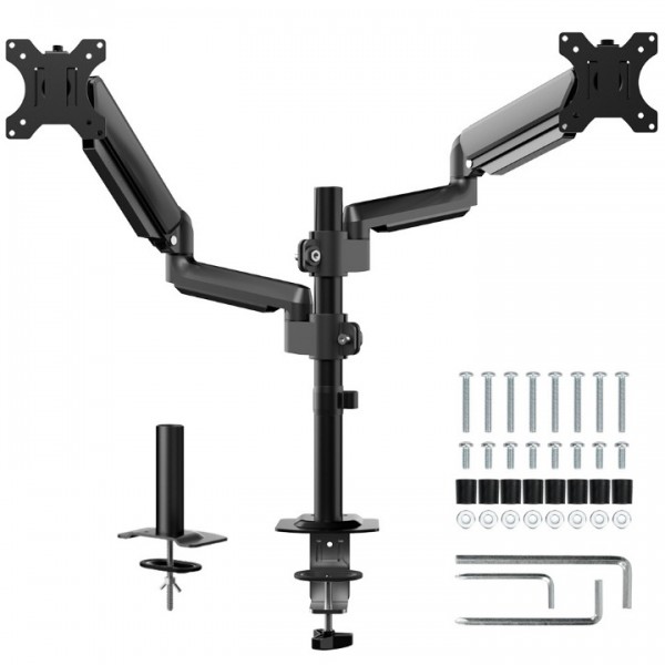 Dual Monitor Desk Mount Ergonomic Height Adjustabl...