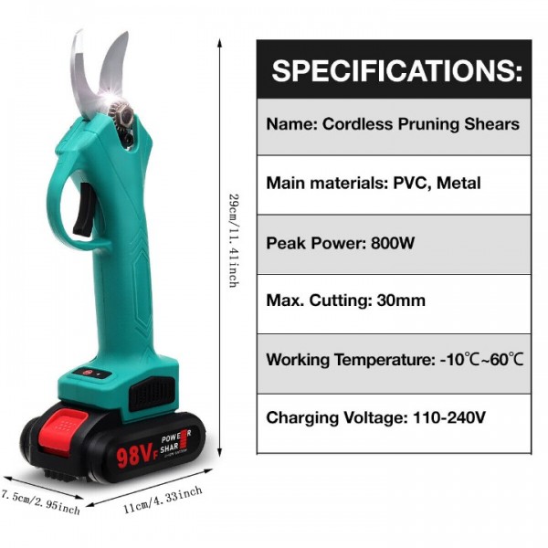 Cordless Electric Power Pruning Shears for Tree Trimming Branch Cutter