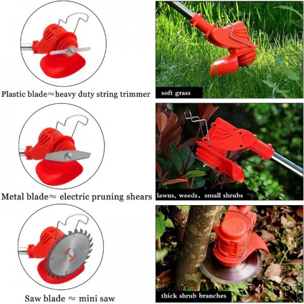 12V Cordless Lawn Mower – 650W Adjustable Grass Trimmer