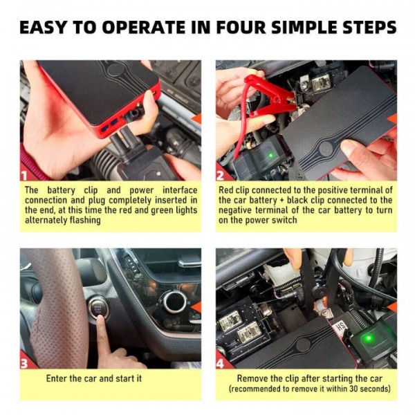 30000mAh Car Jump Starter Pack Booster Battery Charger Emergency Power Bank
