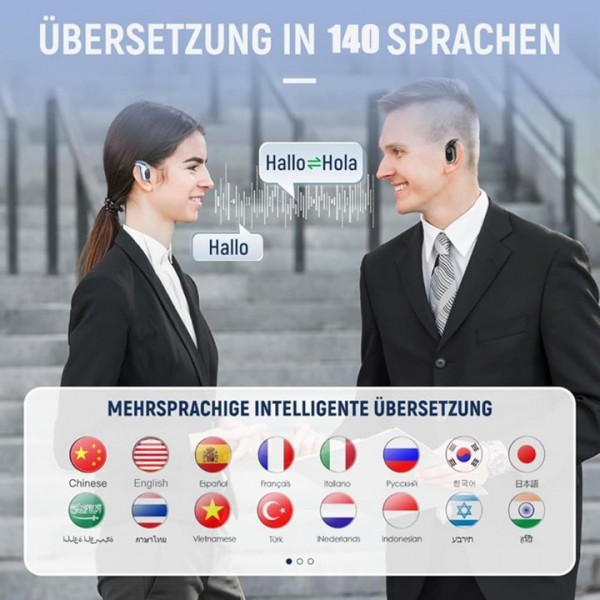 3-in-1 AI Language Translator Earbuds 144+ Languages Real Time Ear Translator