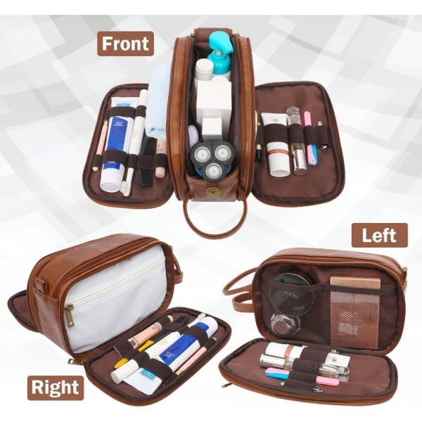 Unisex - toilet bag extra large, washbag, PU Leather / Water-Resistant