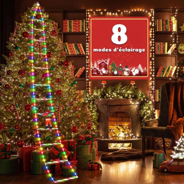 3M Santa Ladder Christmas Lights with 8 Modes and Timer