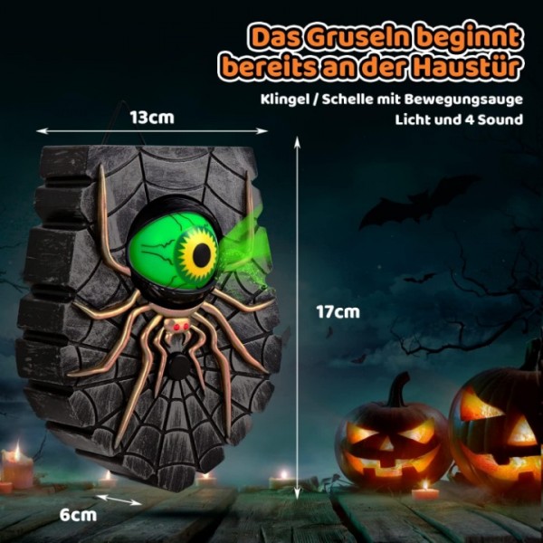 Halloween Zombie Eye Doorbell Decoration for Spooky Home Parties