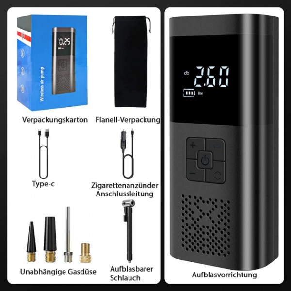 Electric Air Pump with 6000 mAh Battery