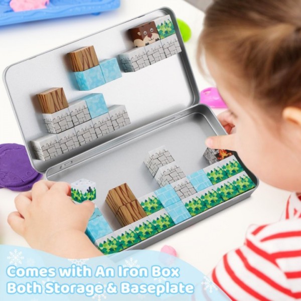45 PCS Magnetic Block Toys with Iron Box