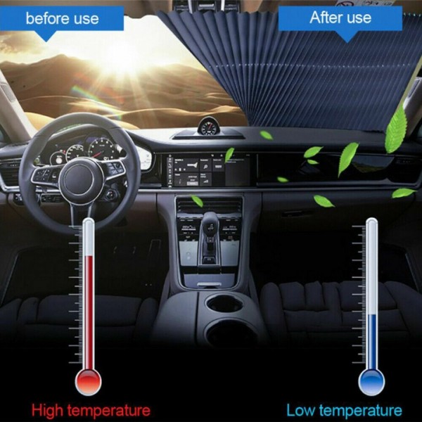Retractable Car Auto Window Sun Shade Visor Windshield Roller Blind 70*150cm