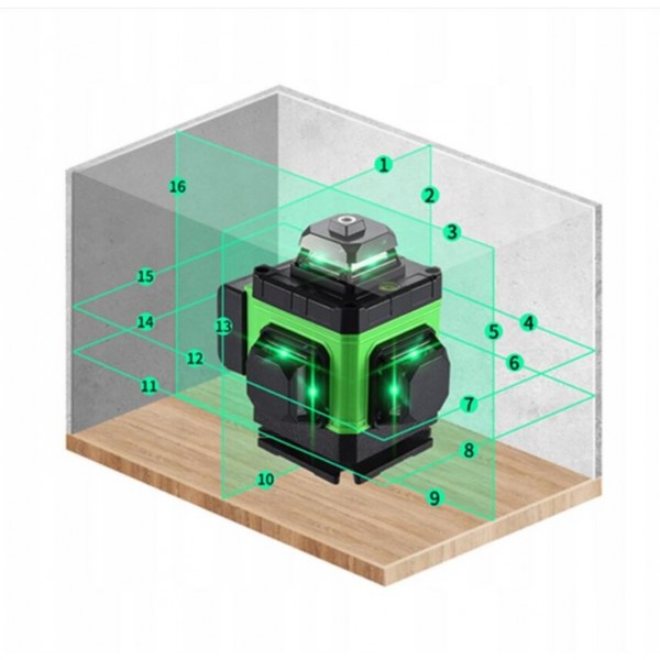 4D 16-Line High-Brightness Laser Level - Professional Floor-Projecting Model