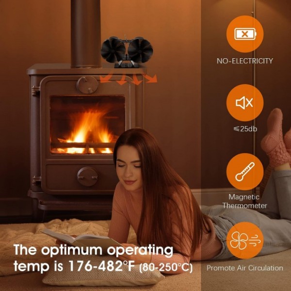 12 Blade Heat Powered Stove Fan