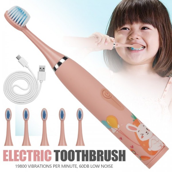 Kids USB Rechargeable Electric Toothbrush IPX6 Wat...