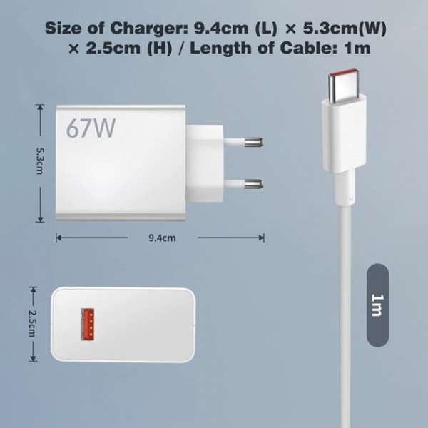 Xiaomi 67W Schnell Ladegerät Netzteil 6A USB-C Kabel Xiaomi 13/13 Lite/12S Ultra