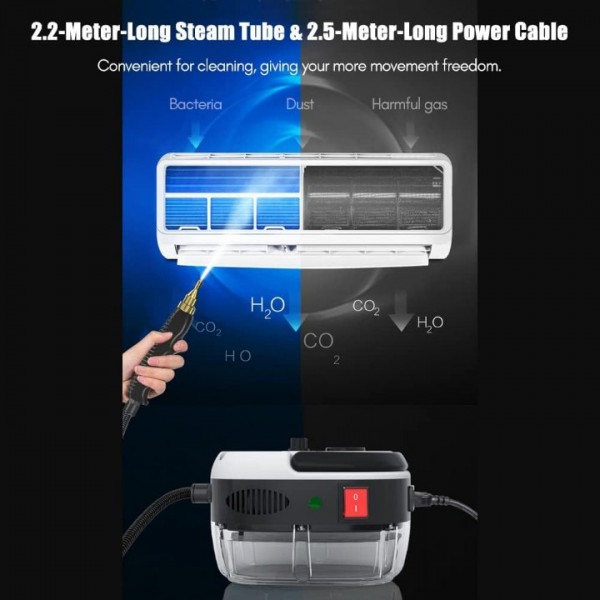 2500W High Pressure Steam Cleaner with 3 Brush Heads