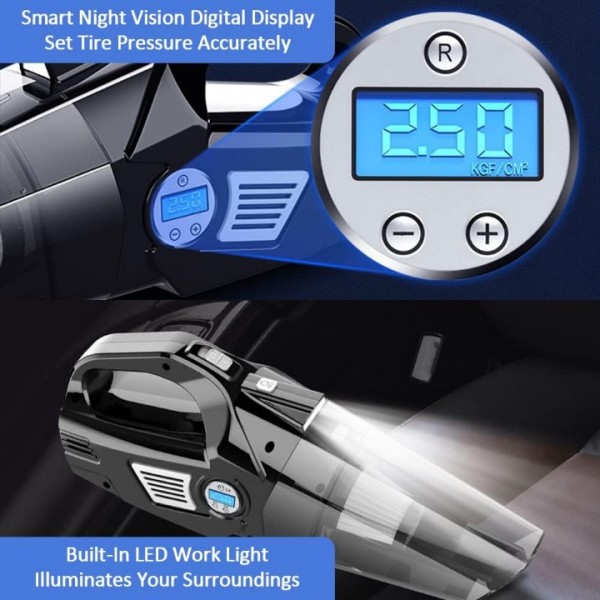 4-in-1 High Power Car Vacuum Cleaner 