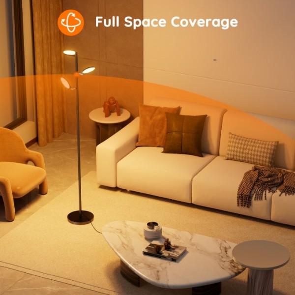 LED Tree Floor Lamp Modern Dimmable Standing Lamp with Remote Touch Control