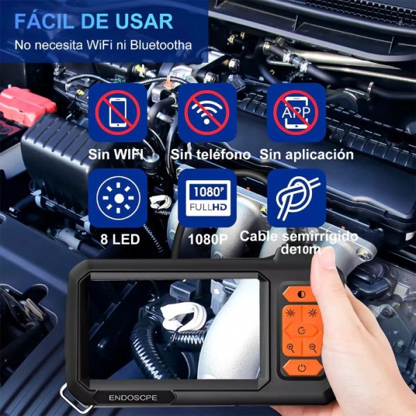 Industrial Endoscope Camera Borescope 1080p 4.3'' Hd 5m