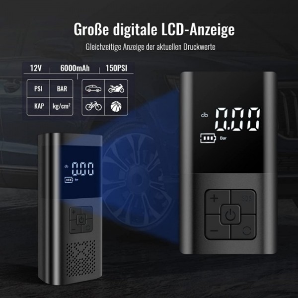 Electric Air Pump with 6000 mAh Battery
