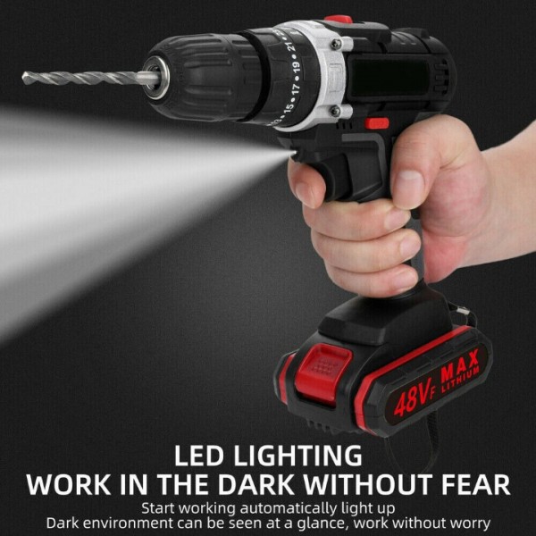 48V Cordless Impact Wrench with 2 Batteries