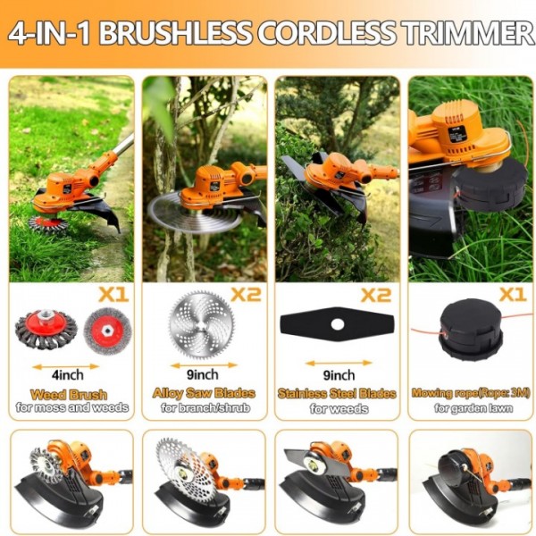 4 in 1 Electric Cordless Weed  Mover