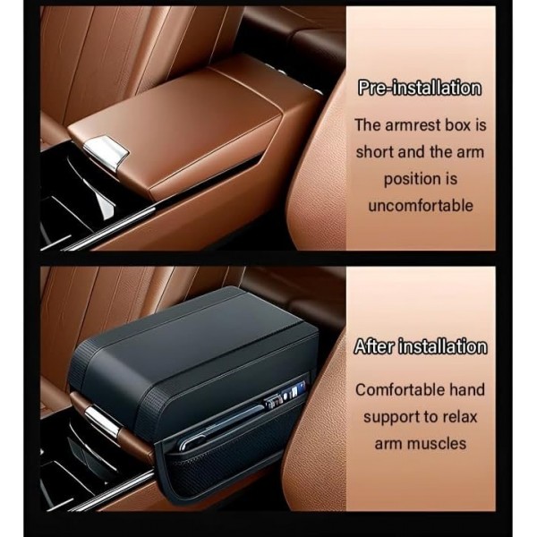 Memory Foam Car Armrest Pad Universal Cushion Support Black