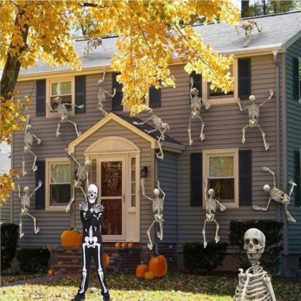Kids Glow-in-the-Dark Skeleton Costume with Hood and Gloves