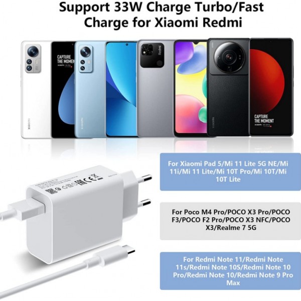 Xiaomi 33W Turbo USB-C Charger with 2m Cable