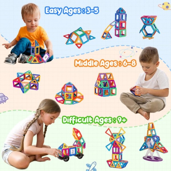 180stk Blocks Kinder Spielzeug Magnetic Building Magnetische Bausteine Blöcke DE